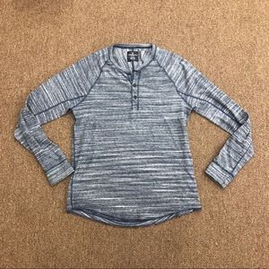 American Eagle blue grey Henley long sleeve